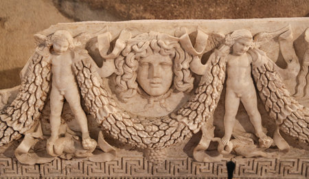 Sarcophagus in Hierapolis Ancient City, Pamukkale, Turkeyのeditorial素材