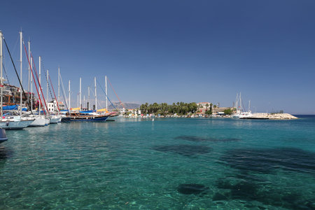 Boats in Datca Town, Mugla City, Turkeyの写真素材