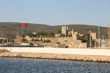 Bodrum Castle in Aegean Coast of Turkeyの写真素材