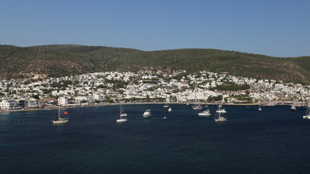 Bodrum Town in Aegean Coast of Mugla City, Turkeyの写真素材