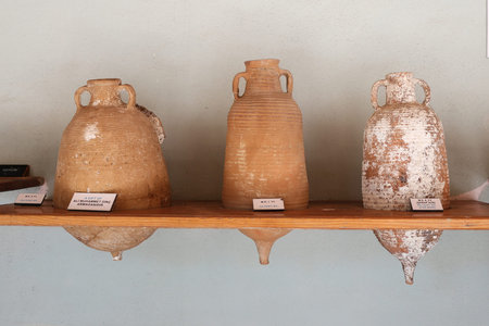 Amphoras in Bodrum Castle, Aegean Coast of Turkeyの写真素材