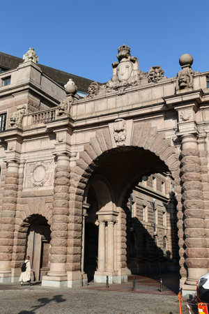 Parliament House in Gamla Stan, Stockholm City, Swedenのeditorial素材