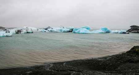 Icebergs in Jokulsarlon Glacial River Lagoon, South of Iceland