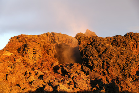 Leirhnjukur lava field in North of Icelandの写真素材