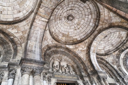 Sacre Coeur Basilica at Montmartre in Paris City, Franceのeditorial素材