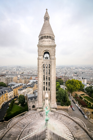 Sacre Coeur Basilica at Montmartre in Paris City, Franceの写真素材