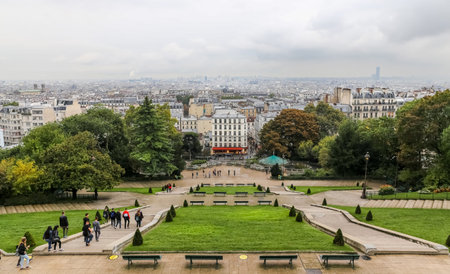 Aerial view of Paris City in France