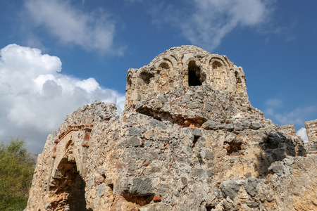 Old Church in Alanya Castle, Alanya, Antalya City, Turkeyの写真素材