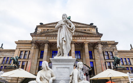 Schiller Monument in Gendarmenmarkt Square, Berlin City, Germanyのeditorial素材