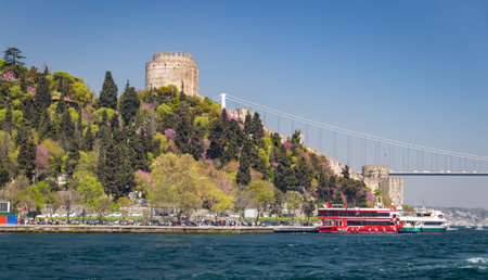 Rumelian Castle in Bosphorus Strait Coast of Istanbul City, Turkeyのeditorial素材