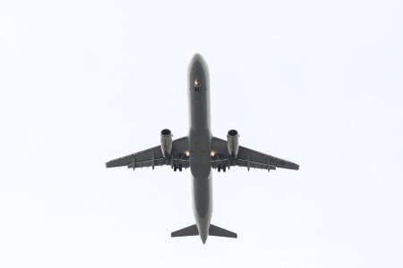 ISTANBUL, TURKEY - FEBRUARY 04, 2018: Turkish Airlines Airbus A321-231 (CN 5490) landing to Istanbul Ataturk Airport. THY is the flag carrier of Turkey with 328 fleet size and 302 destinationsのeditorial素材