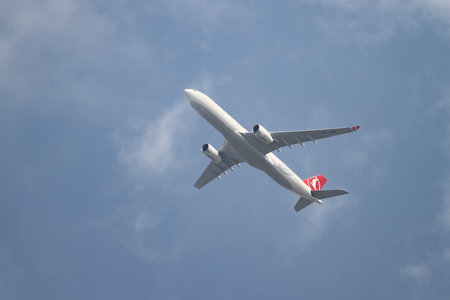 ISTANBUL, TURKEY - JUNE 10, 2018: Turkish Airlines Airbus A330-343X (CN 1172) takes off from Istanbul Ataturk Airport. THY is the flag carrier of Turkey with 338 fleet size and 300 destinationsのeditorial素材