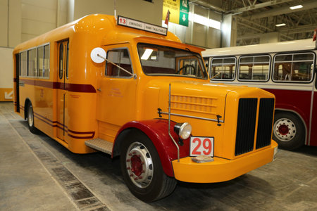 ISTANBUL, TURKEY - JULY 01, 2018: Municipal Bus display at Istanbul Classic Automobile Festival