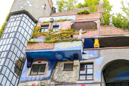 Hundertwasserhaus in Landstrabe District, Vienna City, Austriaのeditorial素材