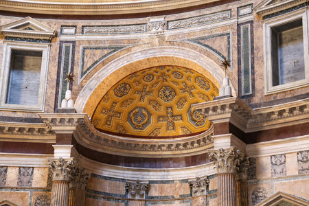 ROME, ITALY - AUGUST 21, 2018: Altar of the Pantheon in Rome cityのeditorial素材