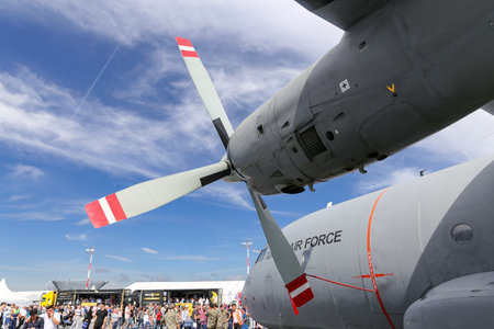 ISTANBUL, TURKEY - SEPTEMBER 23, 2018: Turkish Air Force Transall C-160D in Teknofest Istanbul Aeronautics, Space and Technology Festivalのeditorial素材