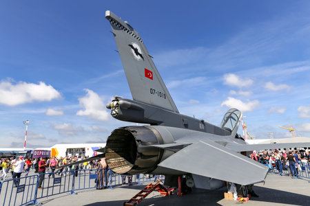 ISTANBUL, TURKEY - SEPTEMBER 23, 2018: Turkish Air Force General Dynamics F-16 Fighting Falcon in...