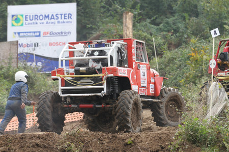BOLU, TURKEY - OCTOBER 10, 2018: Teams compete in Turkish Trial Championship in Bolu Cityのeditorial素材