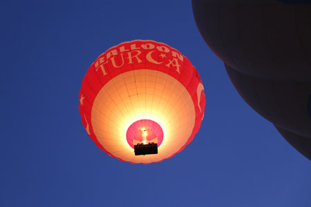 NEVSEHIR, TURKEY - SEPTEMBER 28, 2018: Hot Air Balloon over Cappadocia Valleysのeditorial素材