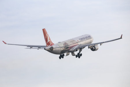 ISTANBUL, TURKEY - DECEMBER 23, 2018: Turkish Airlines Airbus A330-303 (CN 1620) takes off from...
