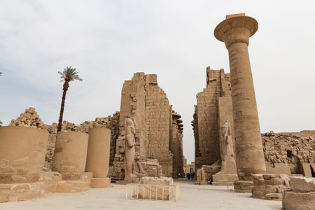 Ruins of Karnak Temple in Luxor City, Egyptの写真素材