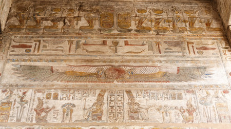 Egyptian Hieroglyphs in Luxor Temple, Luxor City, Egypt