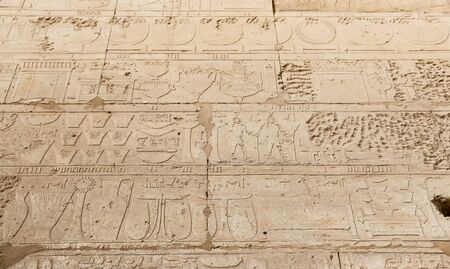 Hieroglyphics in Karnak Temple, Luxor City, Egyptの写真素材