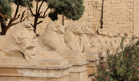 Sphinxes in Karnak Temple, Luxor City, Egypt