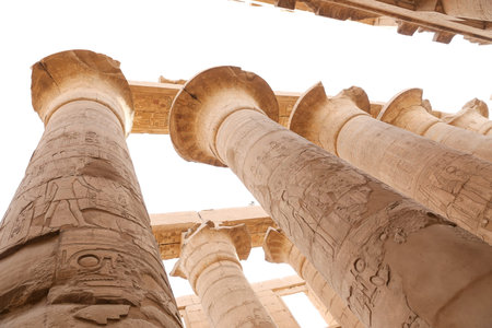 Columns in Hypostyle Hall of Karnak Temple, Luxor City, Egypt