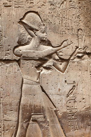 Egyptian Hieroglyphs in Luxor Temple, Luxor City, Egypt