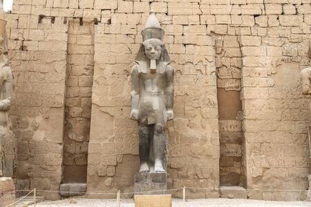 Sculpture in Luxor Temple in Luxor City, Egyptの写真素材