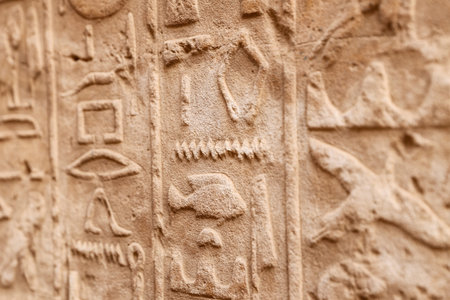 Hieroglyphics in Karnak Temple, Luxor City, Egypt