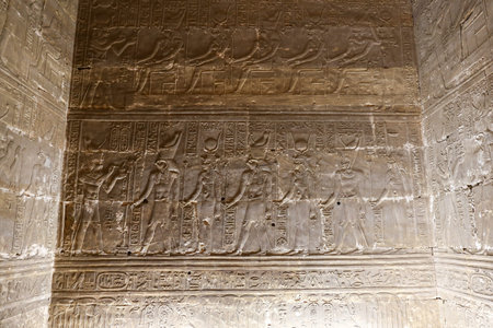 Scene from Edfu Temple in Edfu Town, Egypt