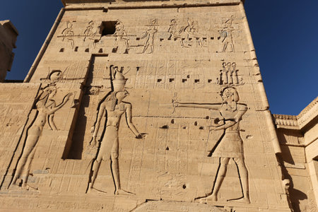 Scene in Philae Temple, Aswan City, Egypt