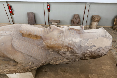 Statue of Ramesses II in Memphis, Cairo City, Egyptのeditorial素材