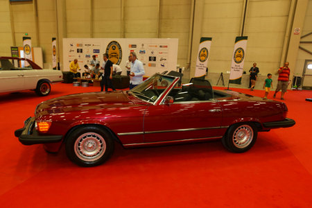 ISTANBUL, TURKEY - JUNE 29, 2019: Mercedes-Benz car display at Istanbul Classic Automobile Festival