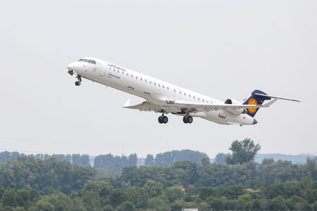 DUSSELDORF, GERMANY - MAY 26, 2019: Lufthansa Cityline Canadair Regional Jet CRJ-900LR (CN 15081)...