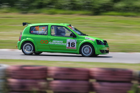 KOCAELI, TURKEY - JULY 28, 2019: Demir Eroge drives Honda Civic Type-R during Turkish Touring Car...
