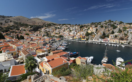 General View of Symi Island in Greece