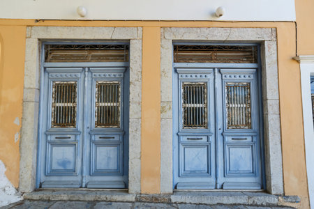 Doors of a House in Symi Island in Greece