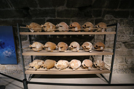 Amphoras in Bodrum Castle, Mugla City, Turkeyのeditorial素材