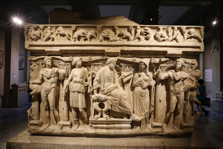 Sarcophagus in Istanbul Archaeology Museum, Istanbul City, Turkeyのeditorial素材