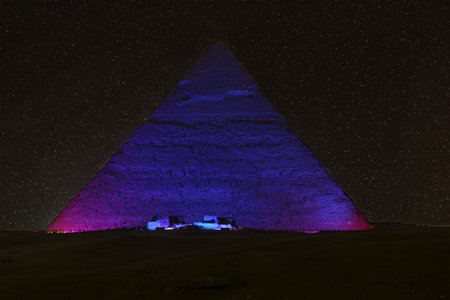 Pyramid of Khafre in Cairo City, Egyptの写真素材
