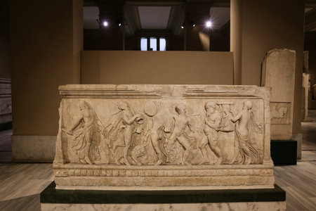Sarcophagus in Istanbul Archaeological Museums, Istanbul City, Turkeyのeditorial素材