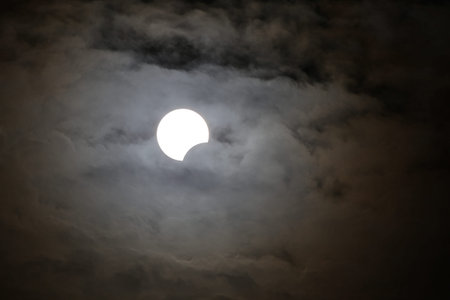 Partial Solar Eclipse in Istanbul City, Turkey