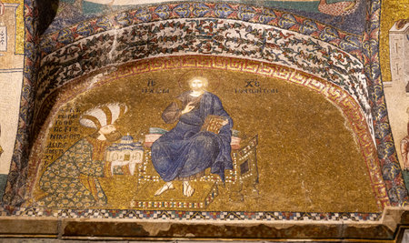Mosaic in Chora Church, Istanbul City, Turkeyのeditorial素材
