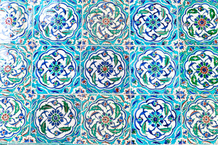 Turkish Blue Tiles in Istanbul City, Turkey