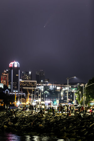 Comet Neowise Seems over Istanbul City, Turkey