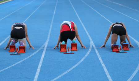ISTANBUL, TURKEY - AUGUST 06, 2020: Athletes running during Turkish Athletic Federation Olympic...