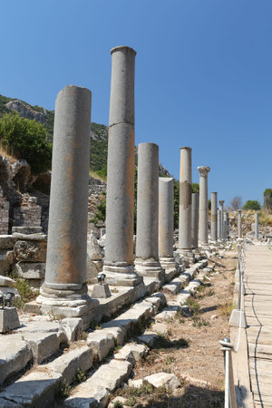 Ephesus Ancient City in Selcuk Town, Izmir City, Turkeyの写真素材